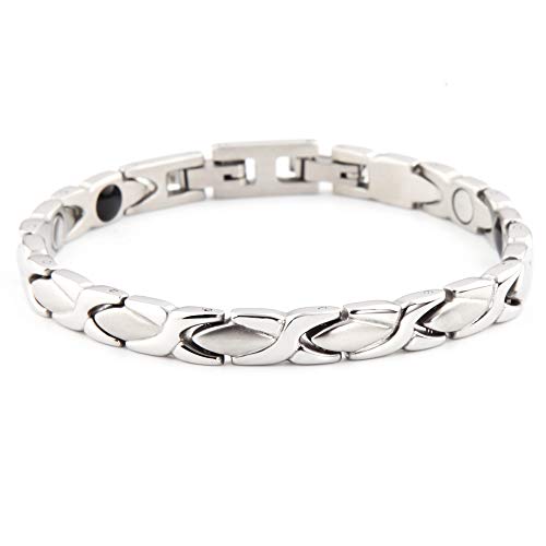 Tri Balance 3in1 Wellness Edelstahl Magnetarmband Neodym Germanium Turmalin Silber Hochglanz + matt poliert Energetix 4you 8033 S/M oder L/XL von ENERGETIX-4YOU