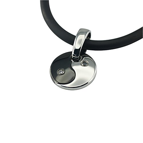 Yin Yang Emoji Magnetic Jewelry Kettenanhänger Set mit 2 Swarovski Kristallen Energetix 4you 1372 + 1468/1961 + Magnetix Silikonkette 1016 XL von Energetix-4you