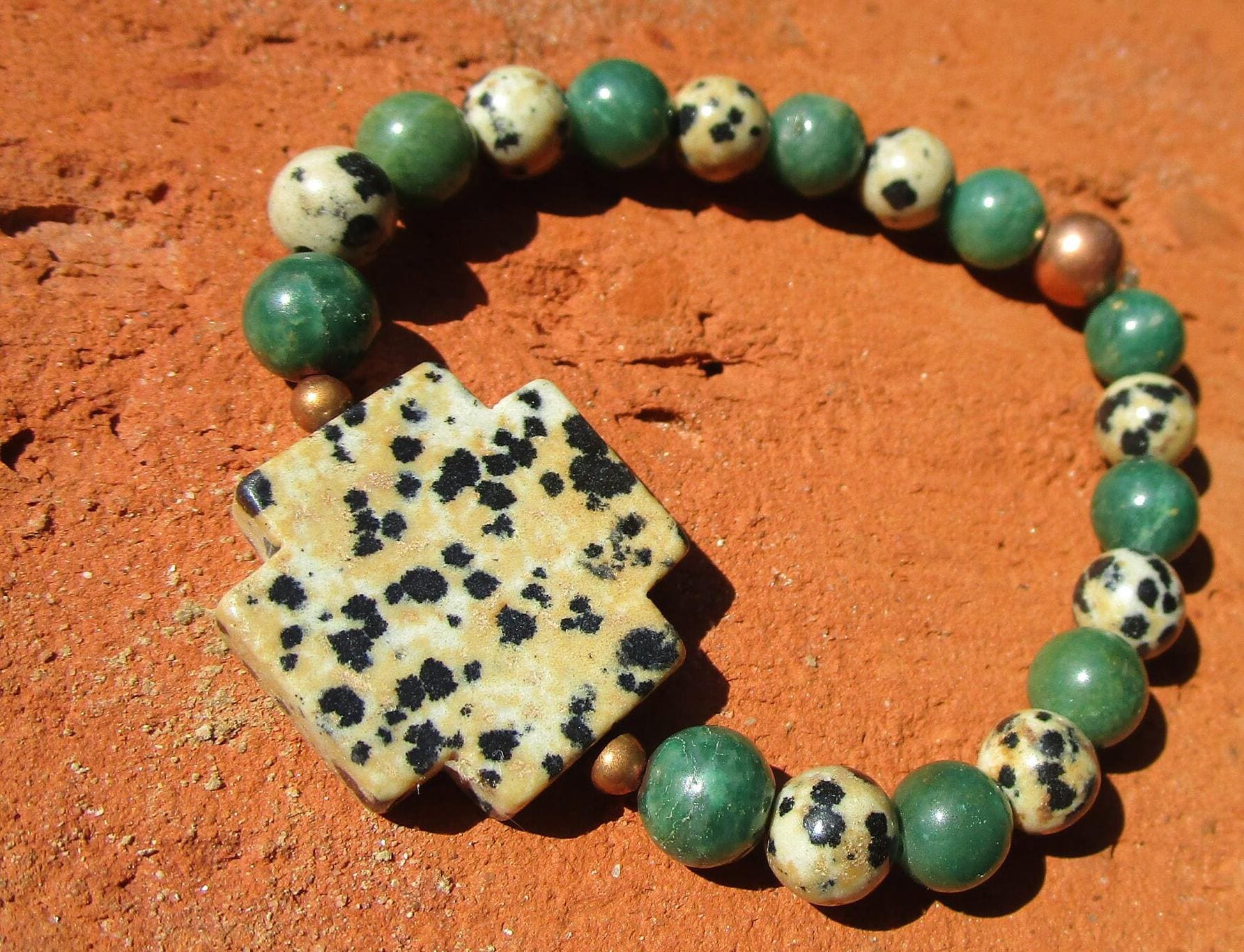 Dalmatinerjaspis Prasem Armband Die Wogen Glätten Dalmatinerjaspis Prasem Armband Die Wogen Glätten von EnergieArbeitGraz