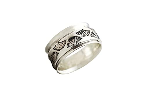 Energy Stone GINKGO SPINNER Meditationsdrehring aus Sterlingsilber (EU82), 60 (19.1) von Energy Stone