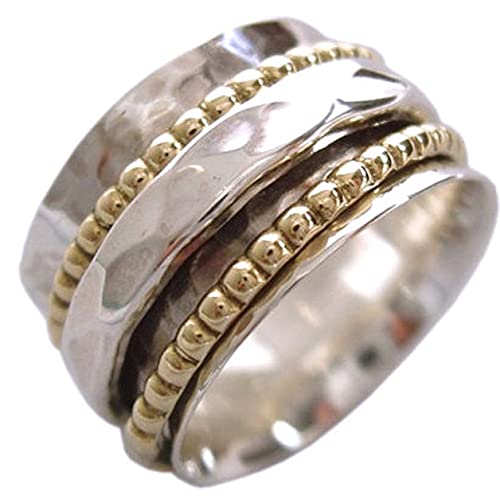 Energy Stone KLARHEIT 1 gehämmerter Ring und 2 Drehringe (Style UK01) von Energy Stone