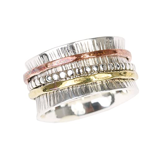 Energy Stone STÄRKE Meditations-Drehring aus Sterlingsilber (Style UK64) von Energy Stone