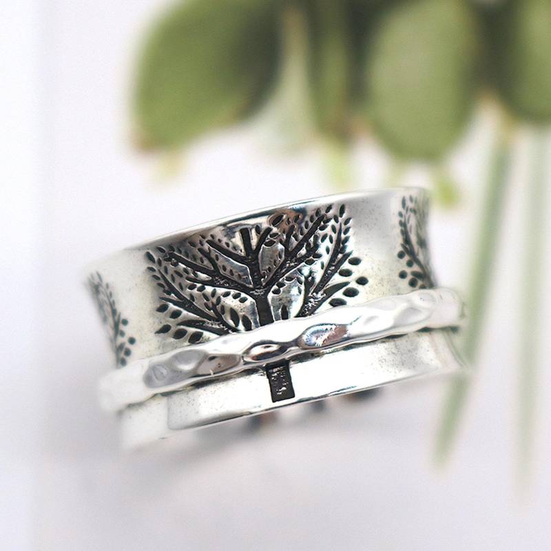 Energiestein "Fortitude" Sterling Silber Meditation Spinner Ring | Style# Us64 von EnergyStoneJewelley