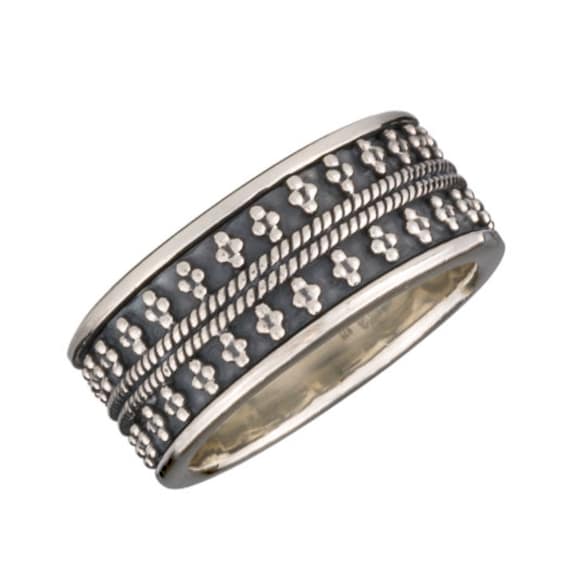 Energiestein "Silver Articulated" Schmalband-Retikulierungsperlen Stil Silber Drehring | Style Us73 von EnergyStoneJewelley