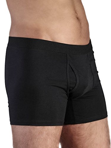 Herren Boxershorts mit Eingriff Bio-Baumwolle Unterhose Unterwäsche (M-50 schwarz ) von Enetal Natur&Herren