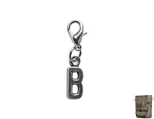 Enez Original Anhänger Charms Charm Buchstabe A bis Z 2,0cm R3129 + Geschenkbeutel (B) von Enez