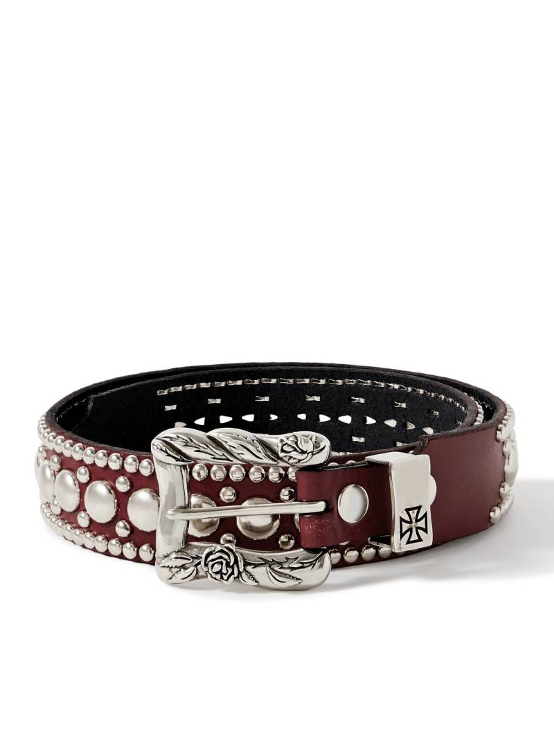 Enfants Riches Déprimés - 3.5cm Goodbye Franky Studded Leather Belt - Men - Burgundy - EU 105 von Enfants Riches Déprimés