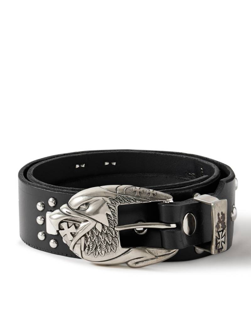 Enfants Riches Déprimés - 4.5cm Eagle Petit Iron Cross Studded Leather Belt - Men - Black - EU 105 von Enfants Riches Déprimés