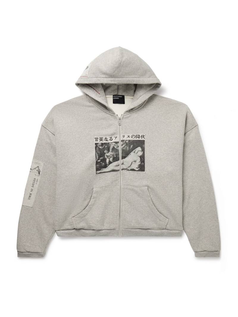 Enfants Riches Déprimés - Assemblage Appliquéd Printed Cotton-Jersey Zip-Up Hoodie - Men - Gray - XXL von Enfants Riches Déprimés