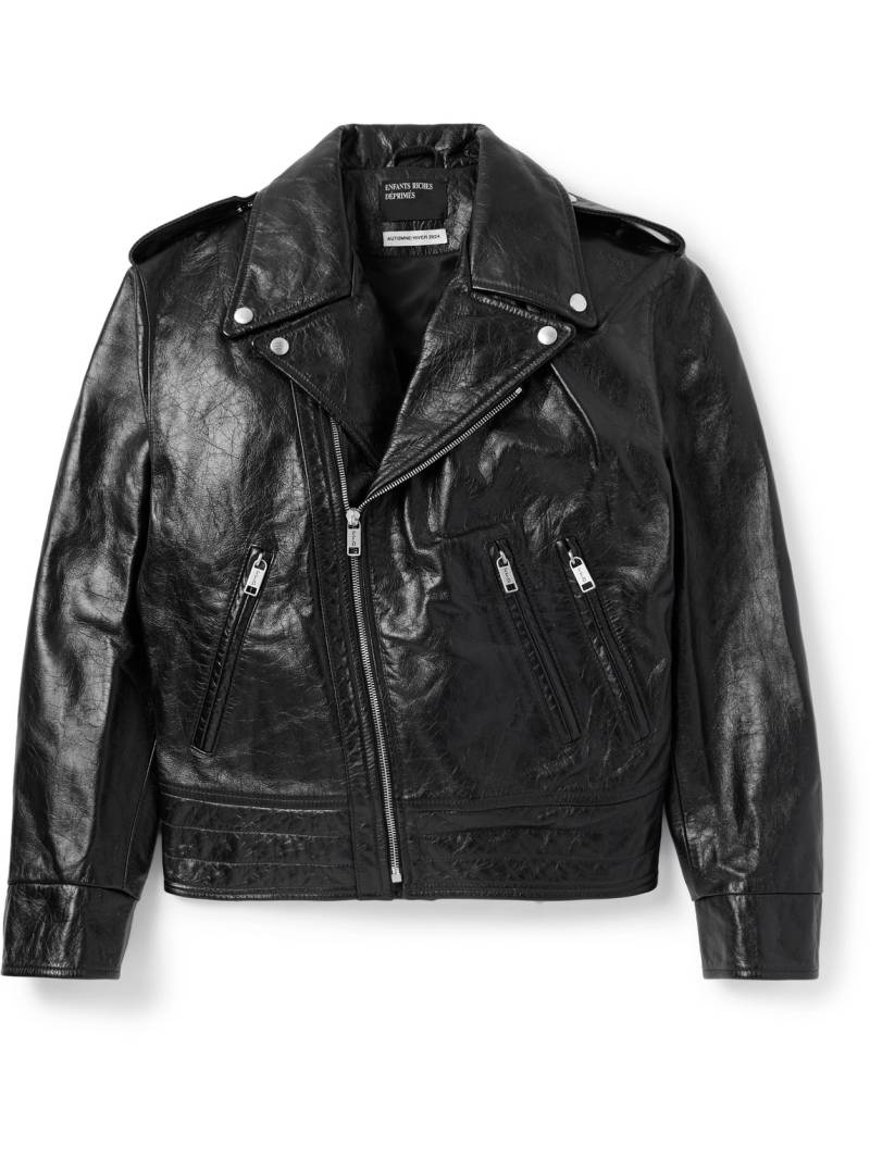 Enfants Riches Déprimés - Distressed Leather Biker Jacket - Men - Black - XXL von Enfants Riches Déprimés