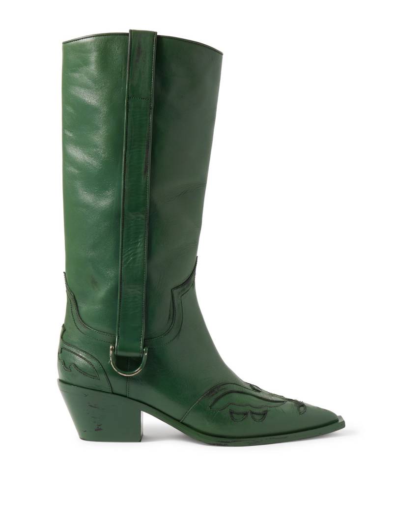 Enfants Riches Déprimés - Distressed Leather Cowboy Boots - Men - Green - EU 40 von Enfants Riches Déprimés