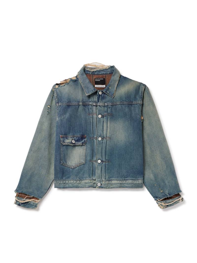 Enfants Riches Déprimés - Distressed Panelled Denim Jacket - Men - Blue - M von Enfants Riches Déprimés