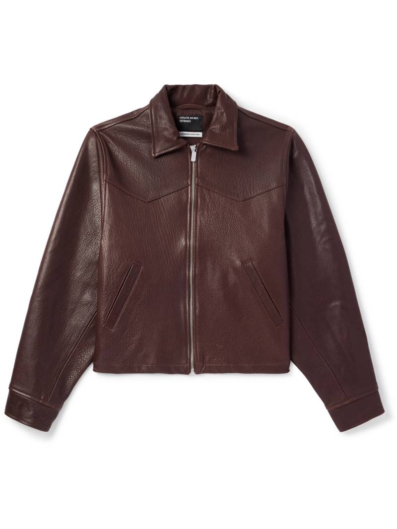 Enfants Riches Déprimés - Distressed Textured and Pebble-Grain Leather Jacket - Men - Brown - XXL von Enfants Riches Déprimés