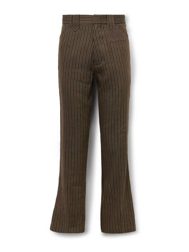 Enfants Riches Déprimés - Robot March Straight-Leg Panelled Striped Linen-Blend Twill Trousers - Men - Brown - IT 50 von Enfants Riches Déprimés