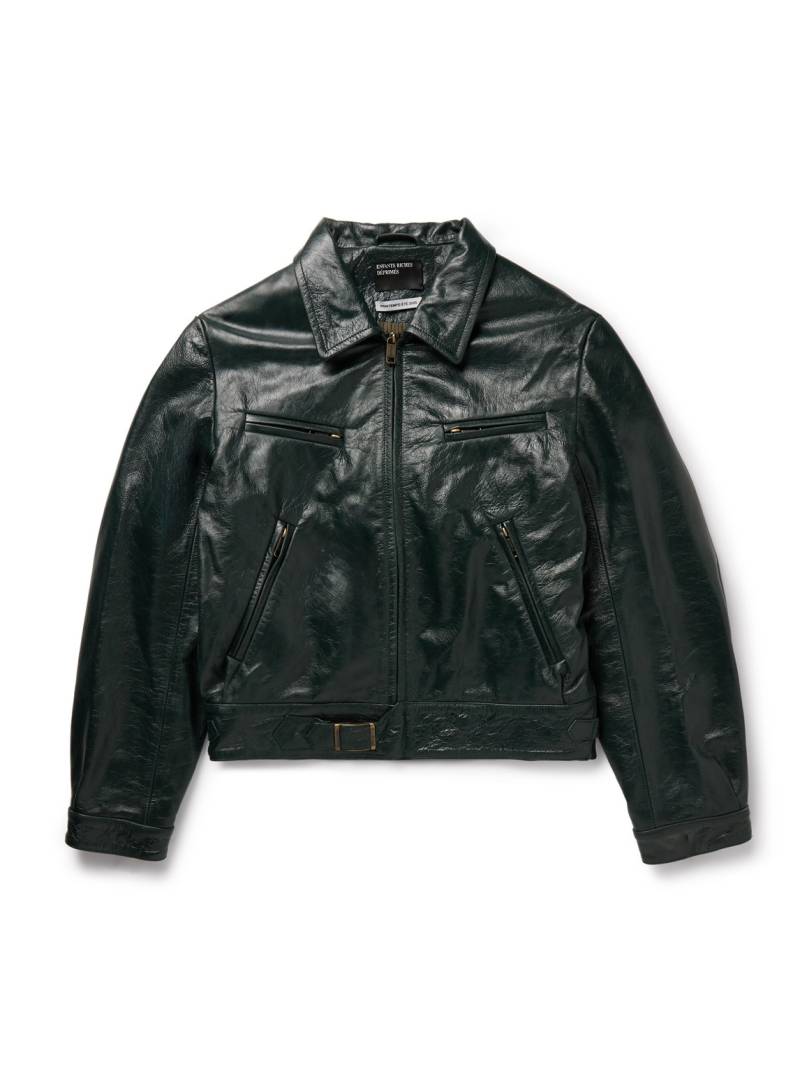 Enfants Riches Déprimés - Scorpio Rising Cropped Textured-Leather Jacket - Men - Green - L von Enfants Riches Déprimés
