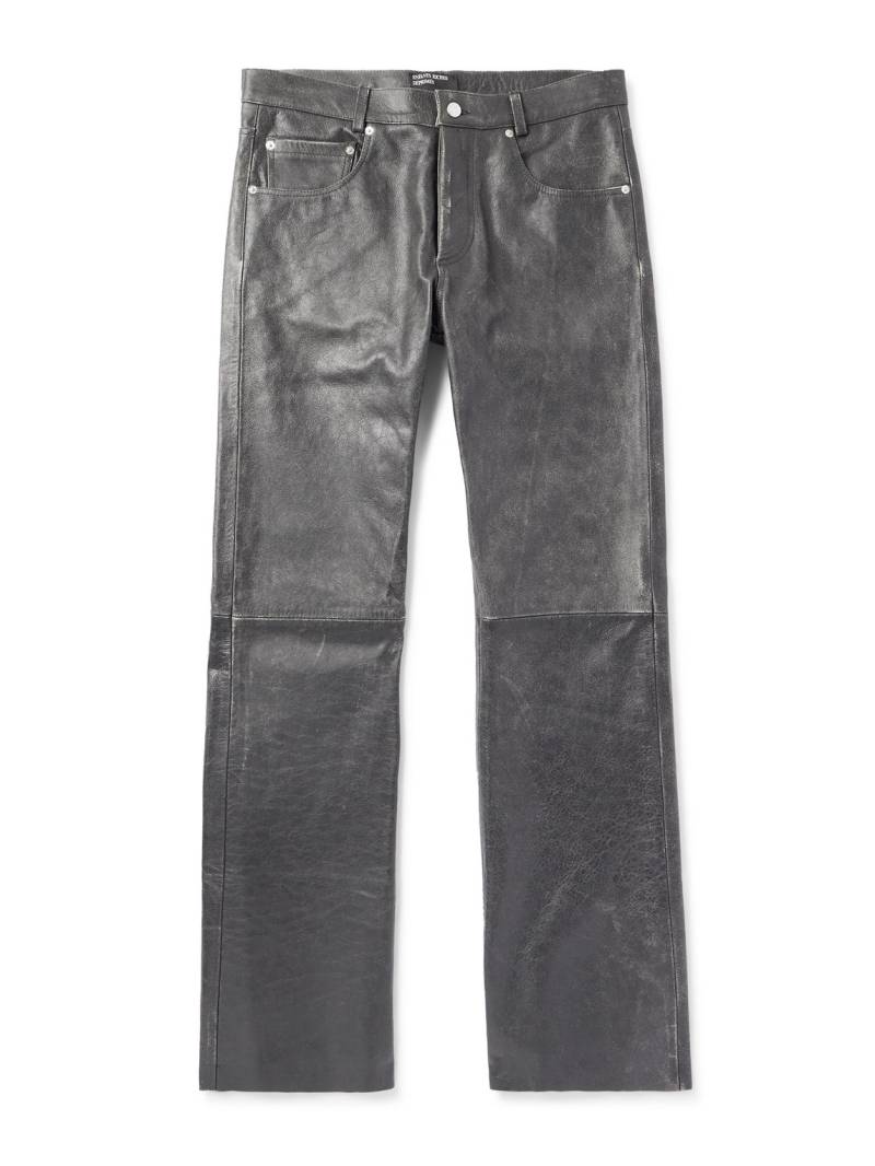 Enfants Riches Déprimés - Slim-Fit Straight-Leg Distressed Leather Trousers - Men - Black - 28 von Enfants Riches Déprimés