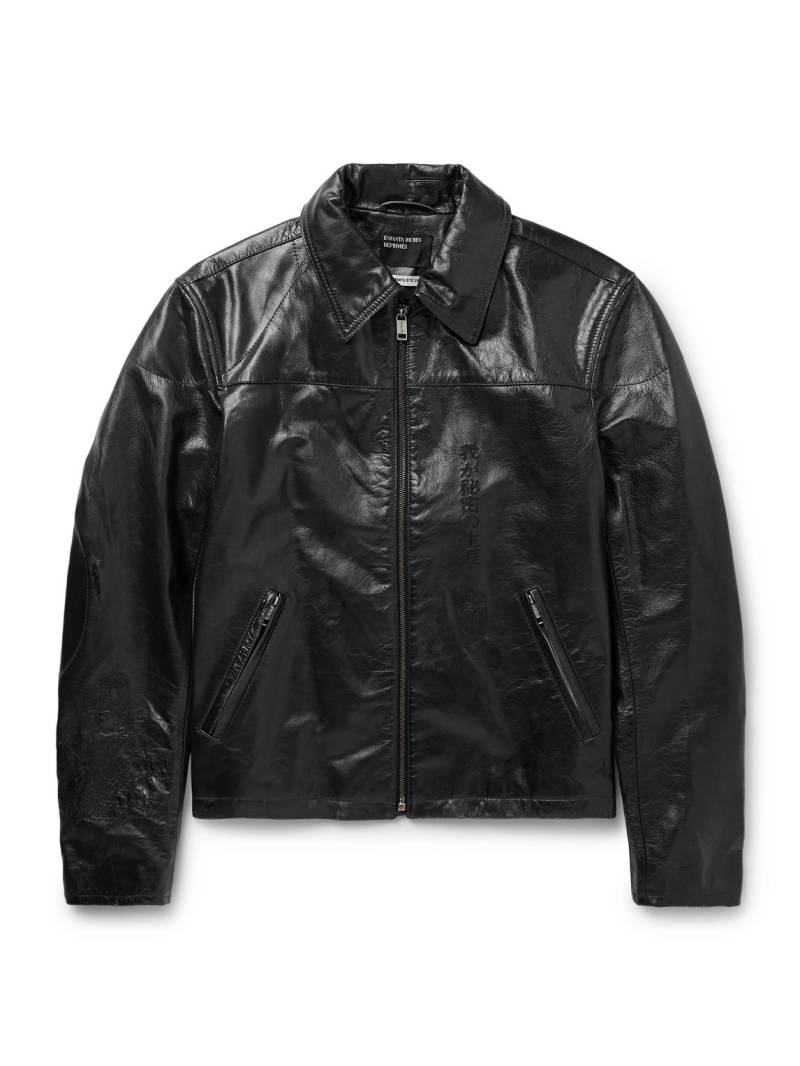 Enfants Riches Déprimés - The Bully Distressed Embroidered Tumbled-Leather Jacket - Men - Black - S von Enfants Riches Déprimés