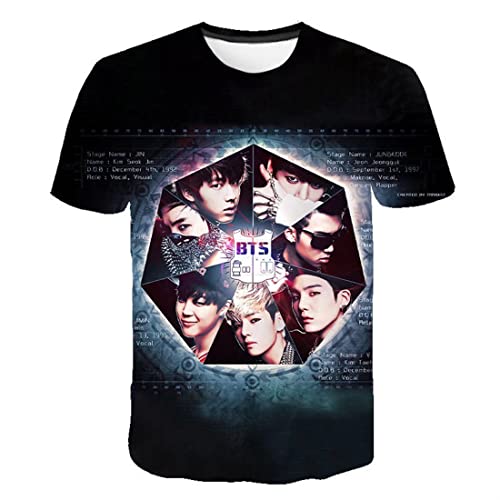 Unisex KPOP Boys T-Shirt Jungen Mädchen Young Forever T-Shirt Blühendes Blumenoberteil Suga Jin Jimin Jung Kook J-Hope Rap-Monster V von Enfunt-Home