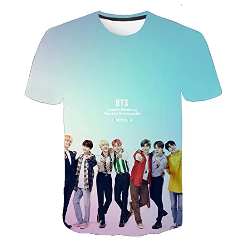 Unisex KPOP Boys T-Shirt Jungen Mädchen Young Forever T-Shirt Blühendes Blumenoberteil Suga Jin Jimin Jung Kook J-Hope Rap-Monster V von Enfunt-Home