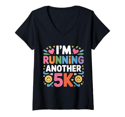 Damen I'm Running Another 5K Marathon -Trainingsziel - T-Shirt mit V-Ausschnitt von Engagierter Marathon -Athlet -Läufer