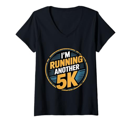 Damen I'm Running Another 5K Marathon -Trainingsziel |- T-Shirt mit V-Ausschnitt Damen I'm Running Another 5K Marathon -Trainingsziel |- T-Shirt mit V-Ausschnitt von Engagierter Marathon -Athlet -Läufer