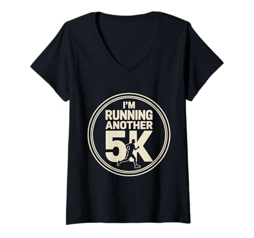 Damen I'm Running Another 5K Marathon -Trainingsziel |- T-Shirt mit V-Ausschnitt Damen I'm Running Another 5K Marathon -Trainingsziel |- T-Shirt mit V-Ausschnitt von Engagierter Marathon -Athlet -Läufer
