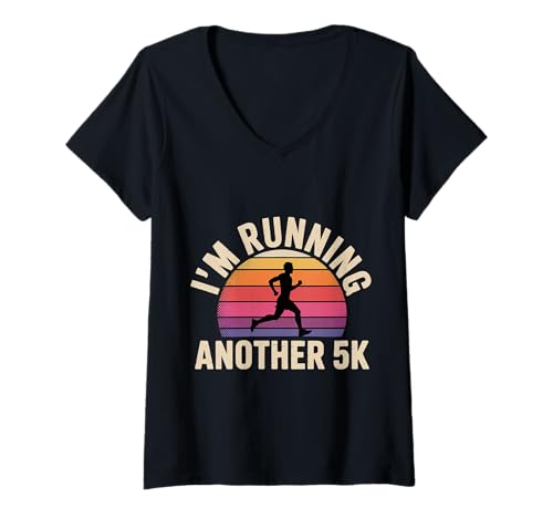 Damen I'm Running Another 5K Marathon -Trainingsziel |- T-Shirt mit V-Ausschnitt Damen I'm Running Another 5K Marathon -Trainingsziel |- T-Shirt mit V-Ausschnitt von Engagierter Marathon -Athlet -Läufer