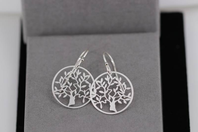 Ohrringe Sterlingsilber| Ornament, Plättchen, Lebensbaum, Leichte Ohrringe, Anhänger, Yoga Schmuck, Kreise von Engalinia