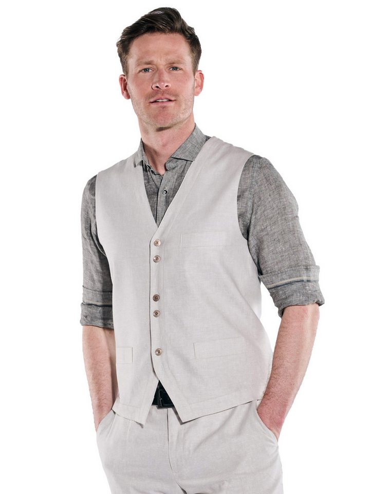 Engbers Anzugweste engbers Herren Sakko-Weste mit Leinenanteil, Naturweiss von Engbers