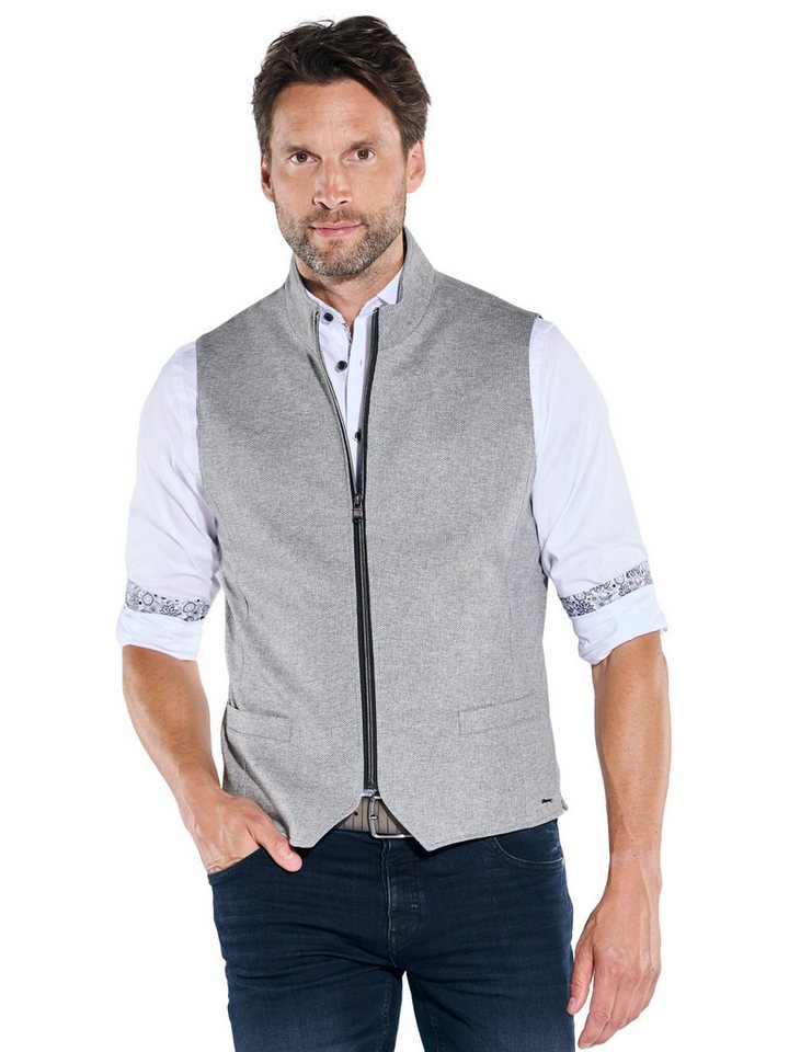 Engbers Anzugweste engbers Herren Sakko-Weste aus elastischem Warenmaterial, Silbergrau von Engbers