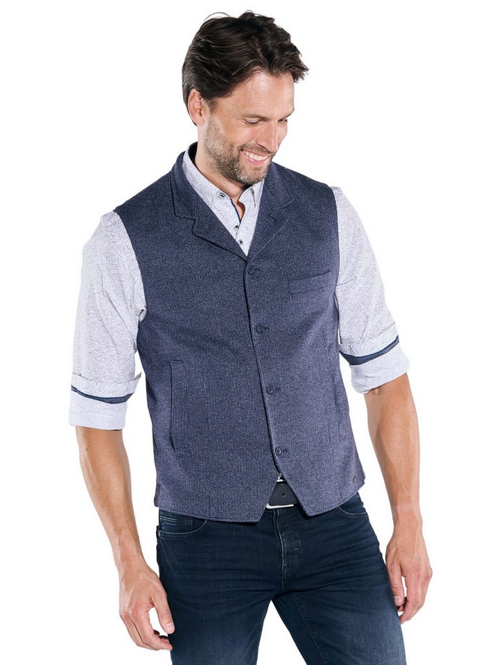 Engbers Anzugweste engbers Herren Sakko-Weste gemustert, Saphirblau von Engbers