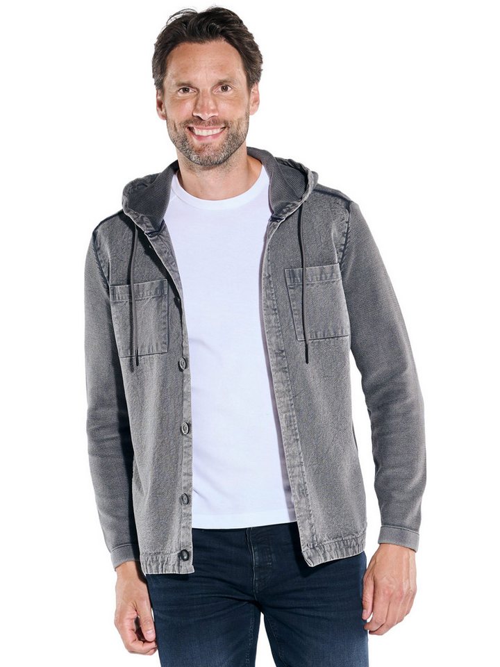 Engbers Cardigan engbers Herren Cardigan mit Kapuze, Dunkelgrau von Engbers