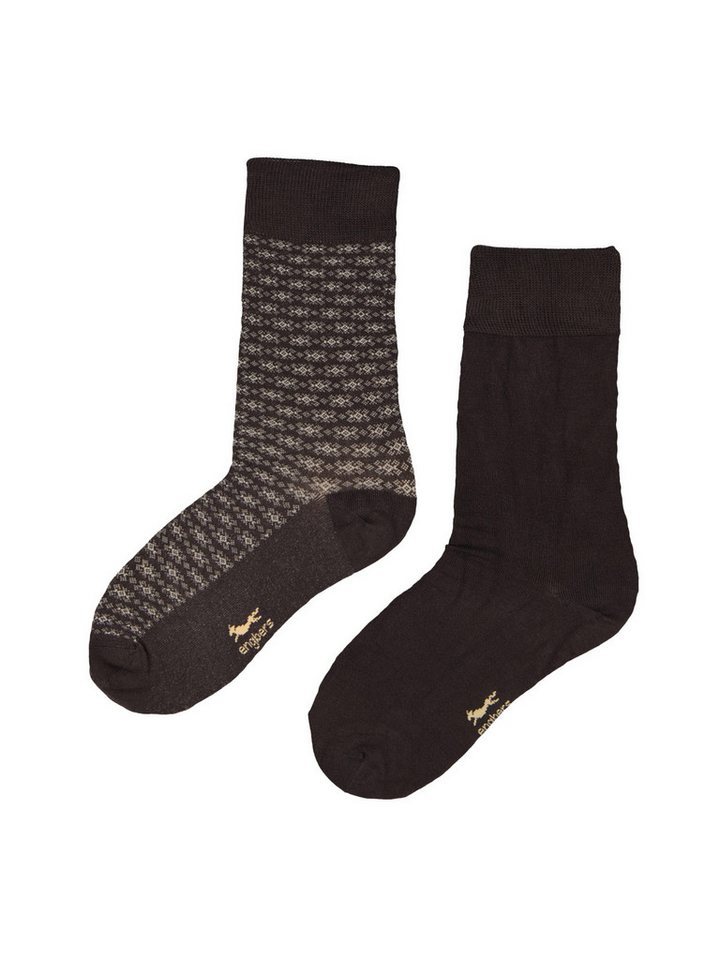 Engbers Freizeitsocken engbers Herren Socke gemustert, Dunkelbraun von Engbers