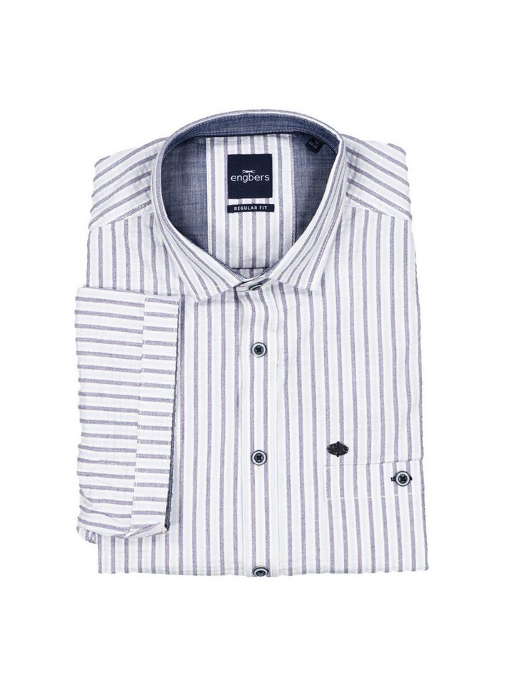 Engbers Kurzarmhemd engbers Herren Kurzarm-Hemd gestreift, Brilliantblau von Engbers