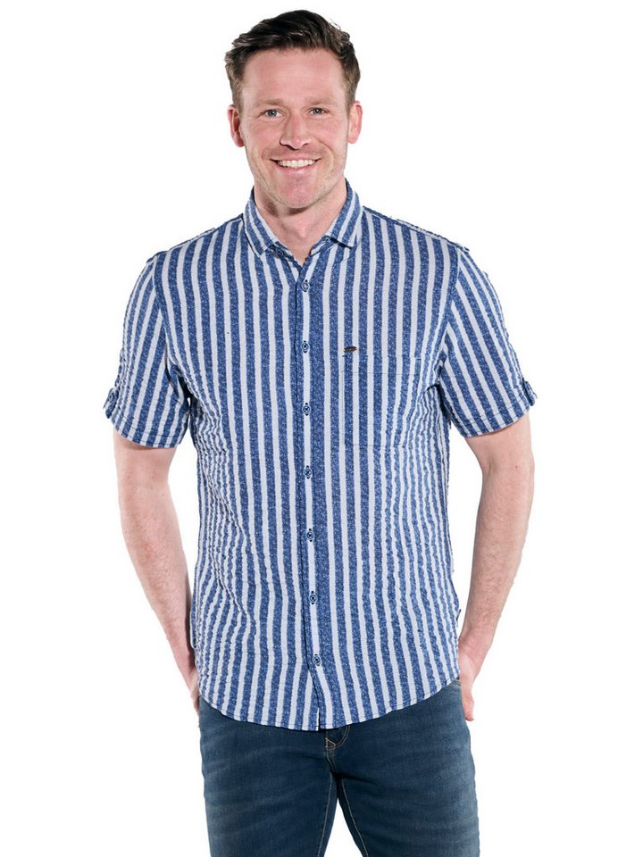 Engbers Kurzarmhemd engbers Herren Kurzarm-Hemd gestreift, Saphirblau von Engbers