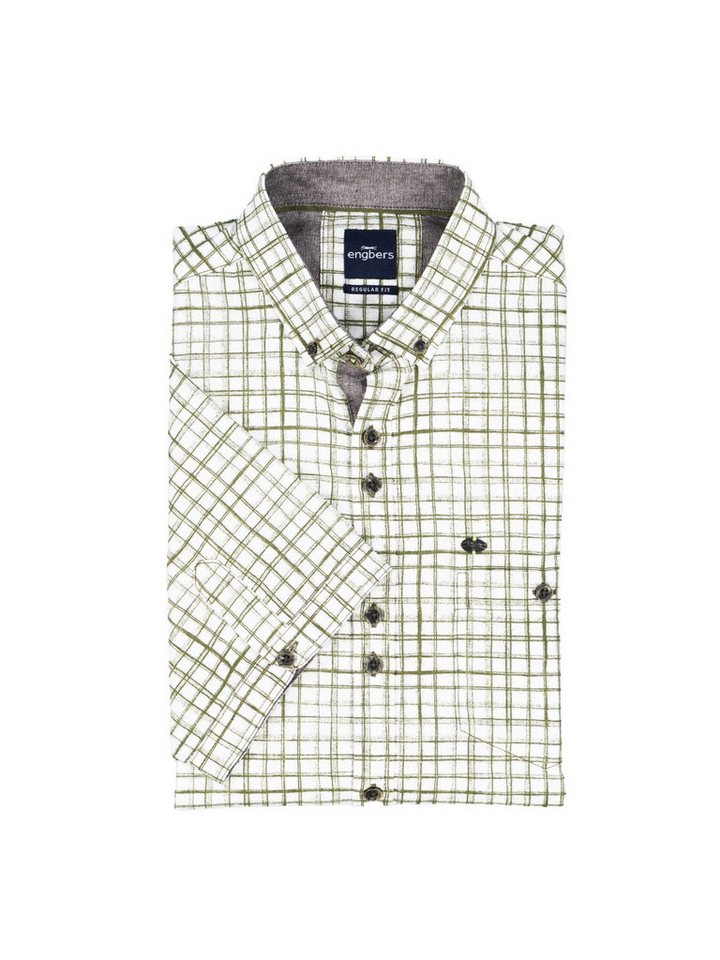 Engbers Kurzarmhemd engbers Herren Kurzarm-Hemd kariert, Oliv von Engbers