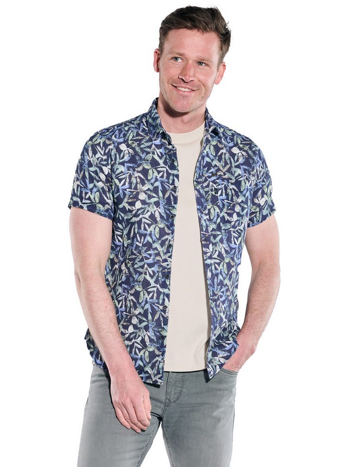 Engbers Kurzarmhemd engbers Herren Kurzarm-Hemd gemustert, Saphirblau von Engbers