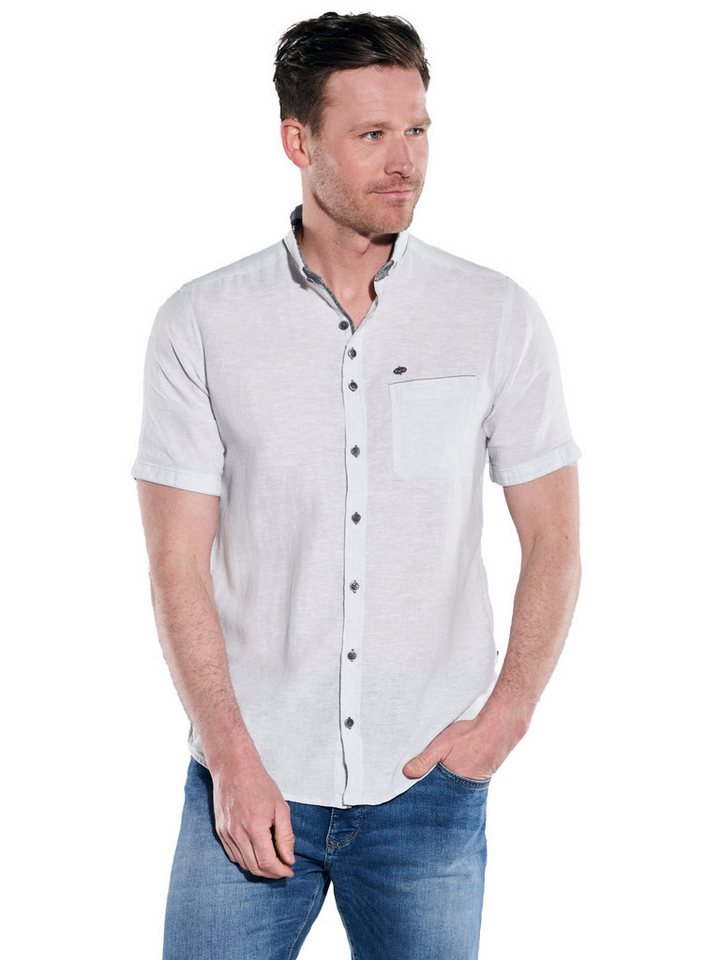 Engbers Kurzarmhemd engbers Herren Kurzarm-Hemd mit Leinenanteil, Silbergrau von Engbers