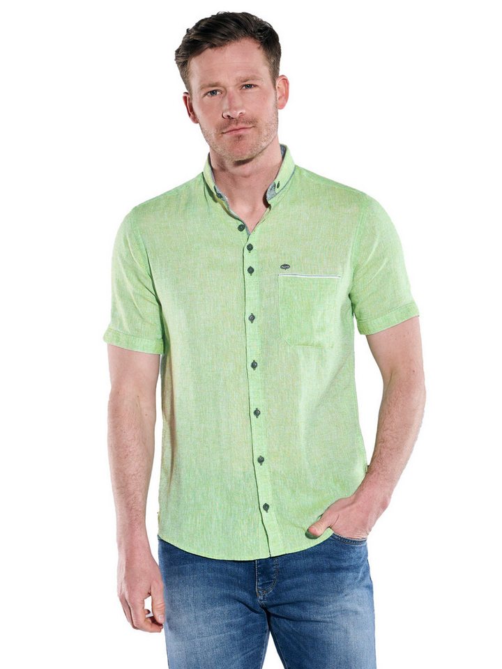 Engbers Kurzarmhemd engbers Herren Kurzarm-Hemd mit Leinenanteil, Hellgruen von Engbers