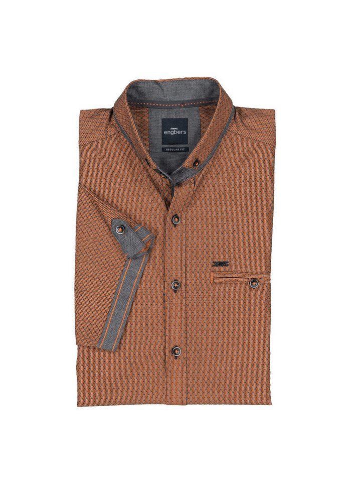Engbers Kurzarmhemd engbers Herren Kurzarm-Hemd strukturiert, Orange von Engbers