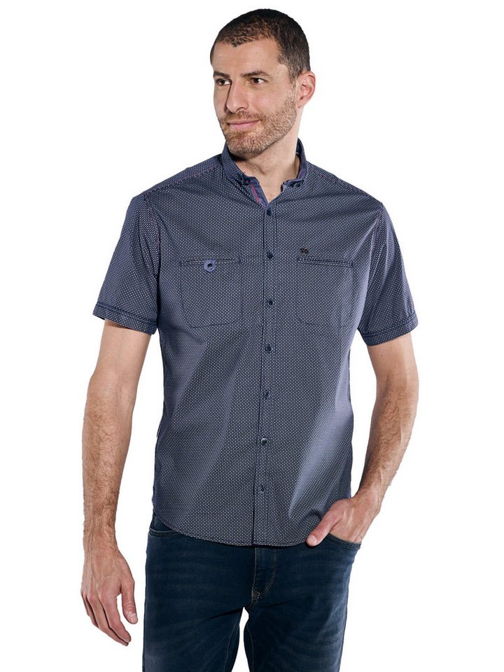 Engbers Kurzarmhemd engbers Herren Kurzarm-Hemd gemustert, Marineblau von Engbers
