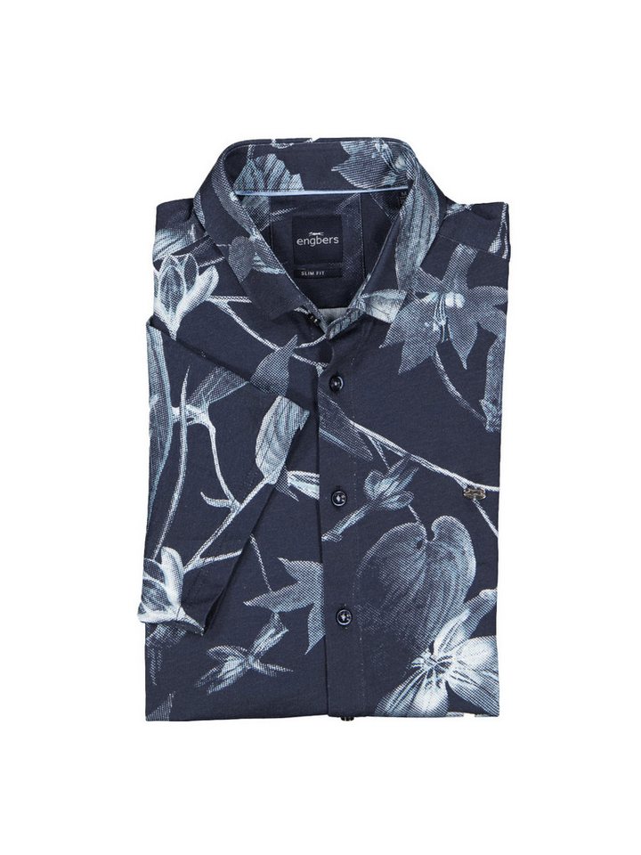 Engbers Kurzarmhemd engbers Herren Kurzarm-Hemd gemustert, Marineblau von Engbers