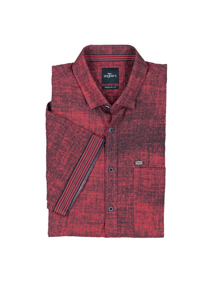 Engbers Kurzarmhemd engbers Herren Kurzarm-Hemd gemustert, Rot von Engbers