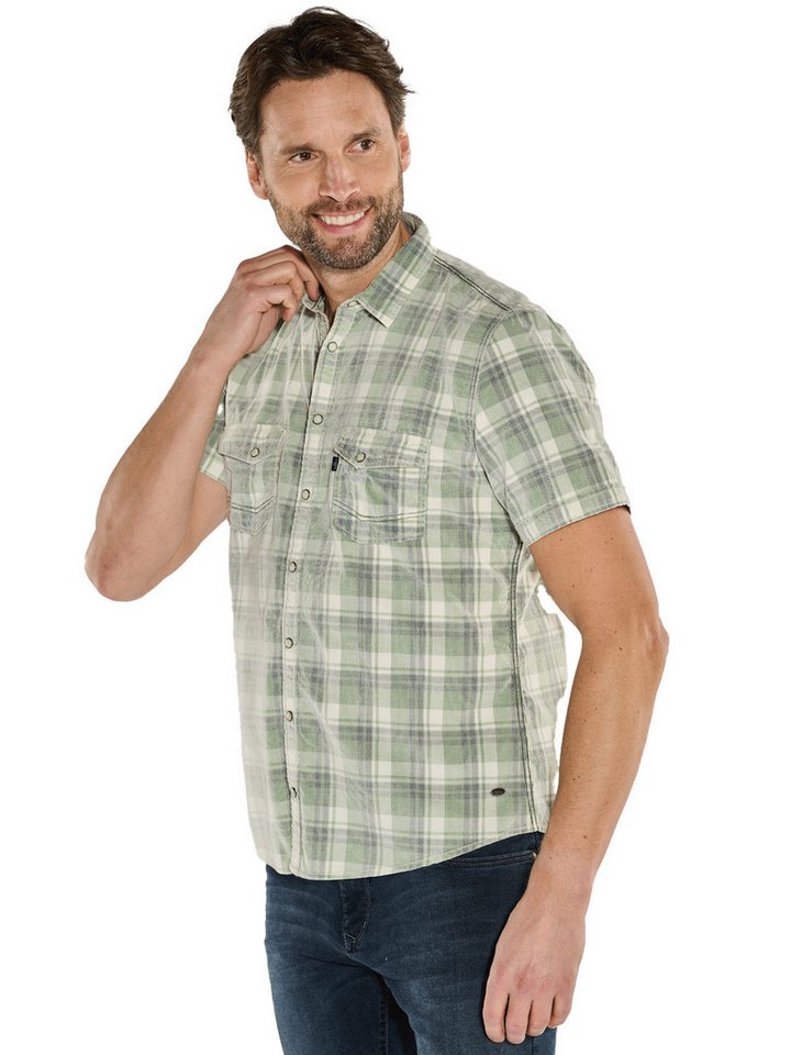 Engbers Kurzarmhemd engbers Herren Kurzarm-Hemd kariert, Hellgruen von Engbers