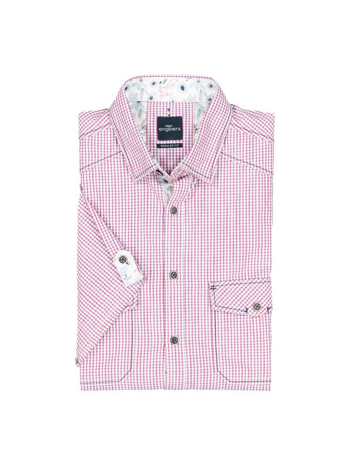Engbers Kurzarmhemd engbers Herren Kurzarm-Hemd kariert, Rot von Engbers