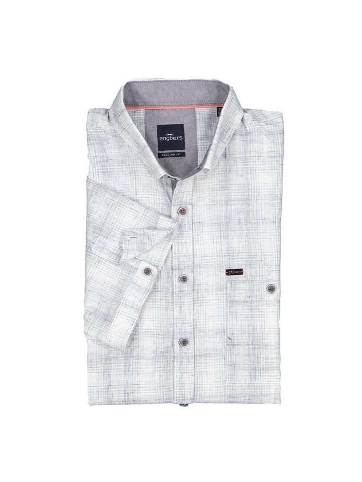 Engbers Kurzarmhemd engbers Herren Kurzarm-Hemd mit Leinenanteil, Silbergrau von Engbers