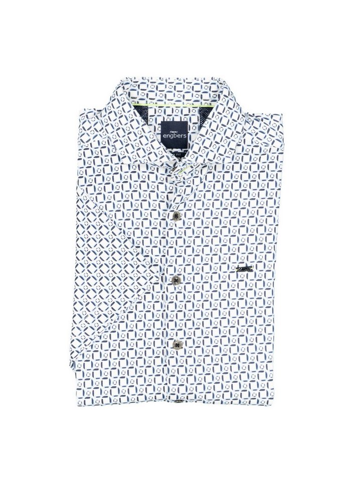 Engbers Kurzarmhemd engbers Herren Kurzarm-Hemd gemustert, Brilliantblau von Engbers