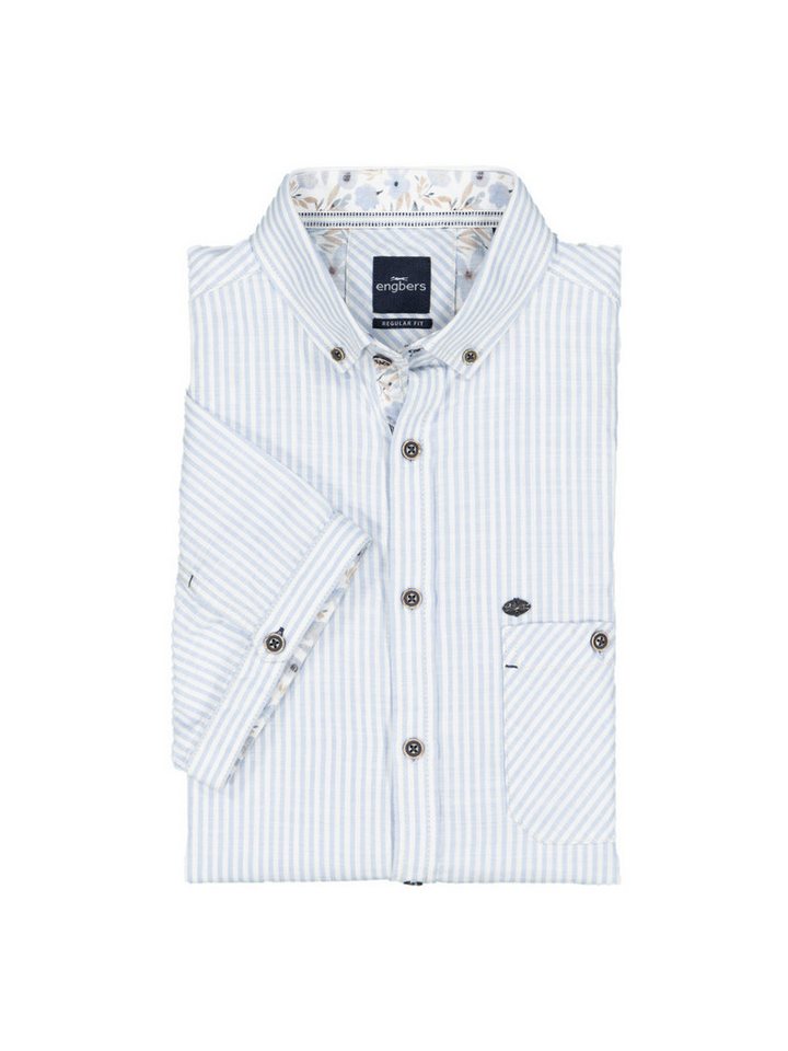 Engbers Kurzarmhemd engbers Herren Kurzarm-Hemd gestreift, Hellblau von Engbers