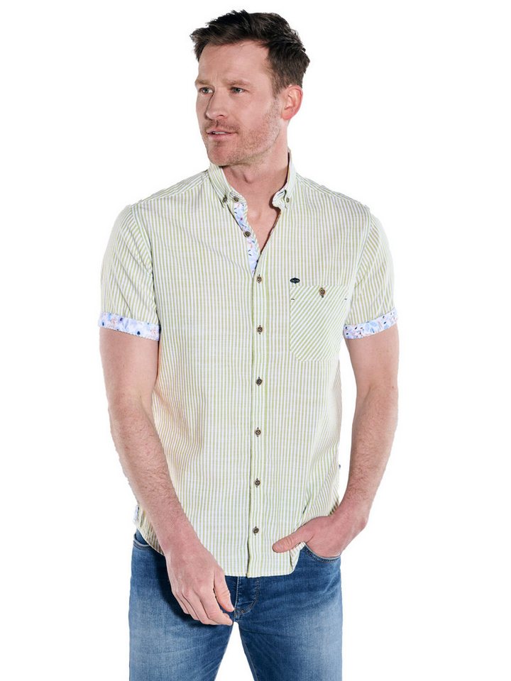 Engbers Kurzarmhemd engbers Herren Kurzarm-Hemd gestreift, Khaki von Engbers