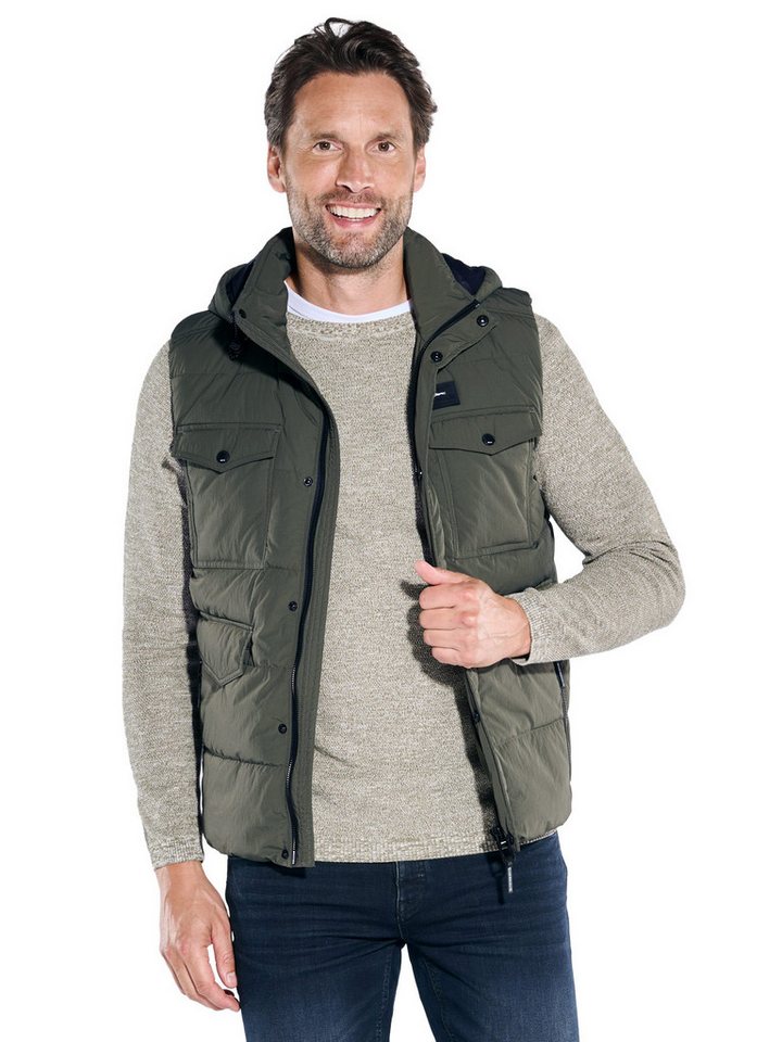 Engbers Kurzweste engbers Herren Weste mit abnehmbarer Kapuze, Dunkelgruen von Engbers